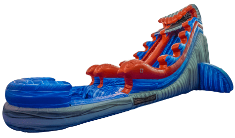 24 ft Fire Surf Inflatable Single Lane Water Slide